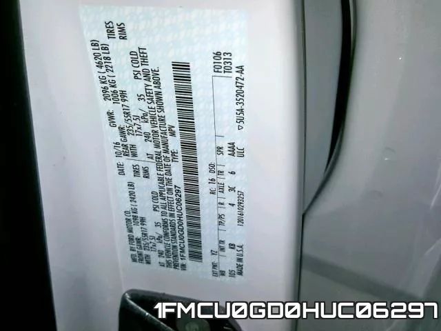 1FMCU0GD0HUC06297 фото 2