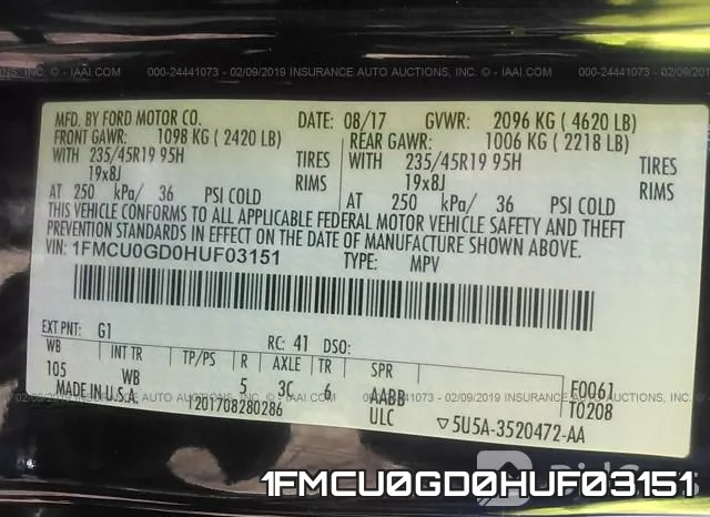1FMCU0GD0HUF03151 фото 10
