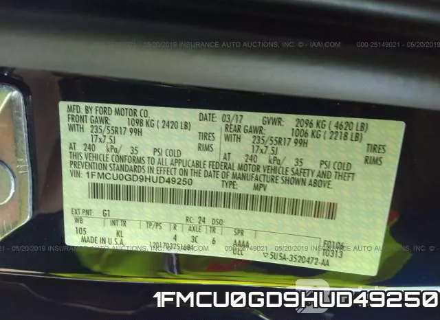 1FMCU0GD9HUD49250 фото 10