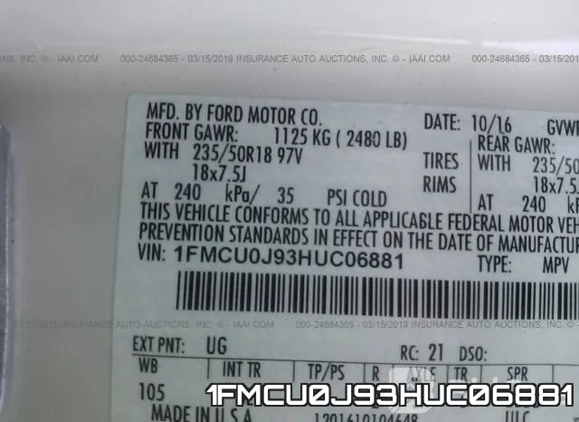 1FMCU0J93HUC06881 фото 10