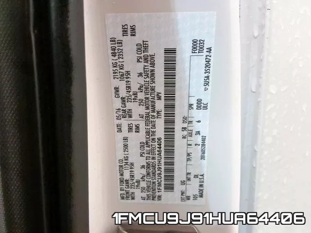 1FMCU9J91HUA64406 фото 2