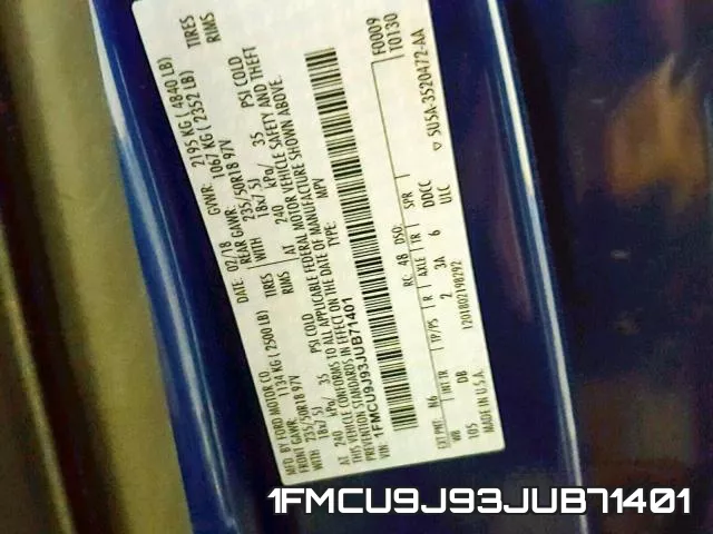 1FMCU9J93JUB71401 фото 2