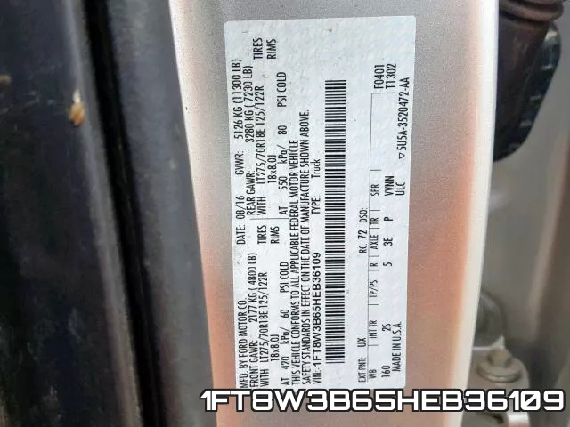 1FT8W3B65HEB36109 фото 2