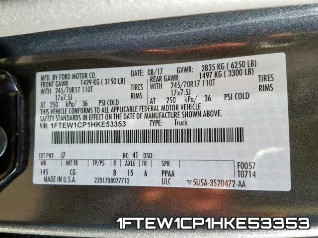 1FTEW1CP1HKE53353 фото 2