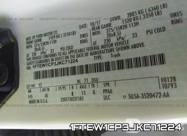1FTEW1CP3JKC71224 фото 10