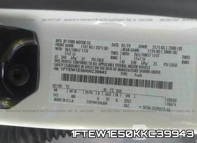 1FTEW1E50KKC39943 фото 10