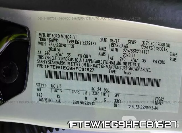 1FTEW1EG9HFC81627 фото 10