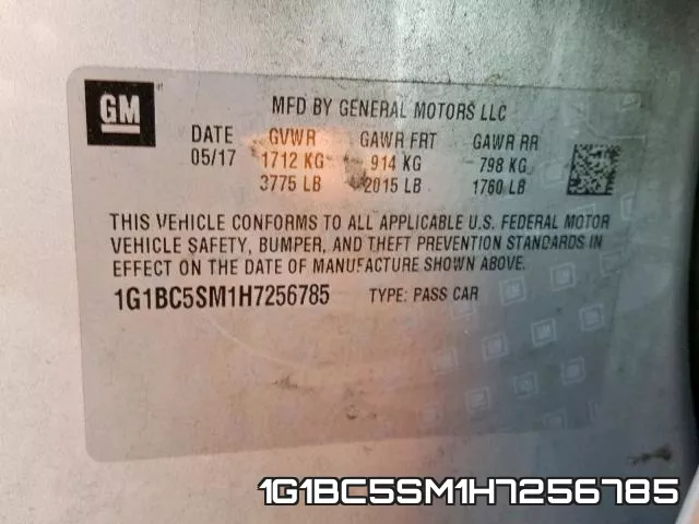 1G1BC5SM1H7256785 фото 2