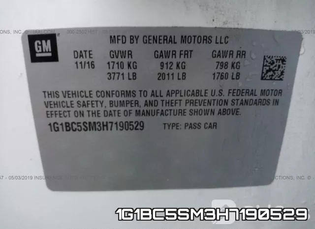 1G1BC5SM3H7190529 фото 10
