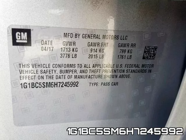 1G1BC5SM6H7245992 фото 2