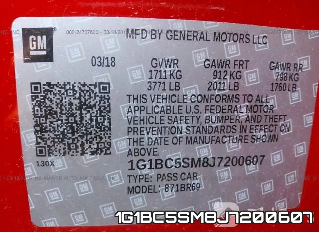 1G1BC5SM8J7200607 фото 10