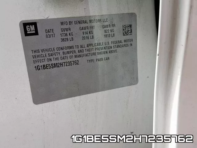 1G1BE5SM2H7235762 фото 2