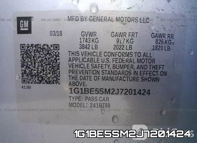 1G1BE5SM2J7201424 фото 10