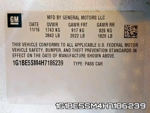 1G1BE5SM4H7186239 фото 2