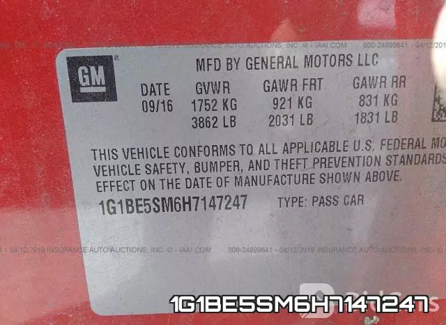 1G1BE5SM6H7147247 фото 10