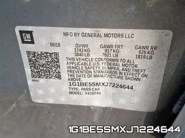 1G1BE5SMXJ7224644 фото 2