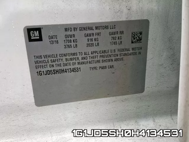 1G1JD5SH0H4134531 фото 2