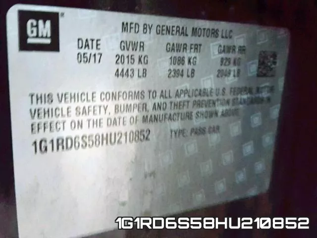 1G1RD6S58HU210852 фото 2