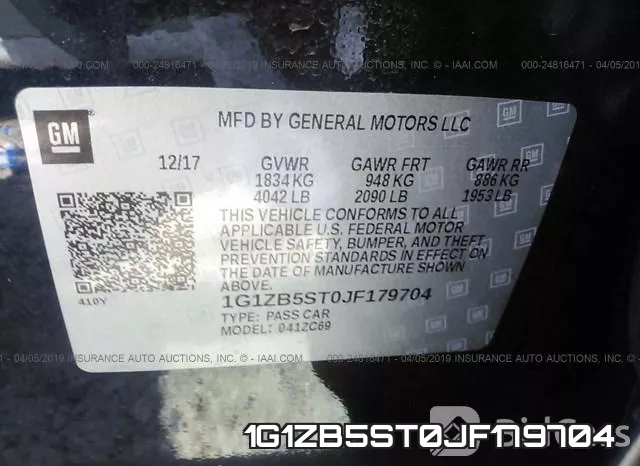 1G1ZB5ST0JF179704 фото 10