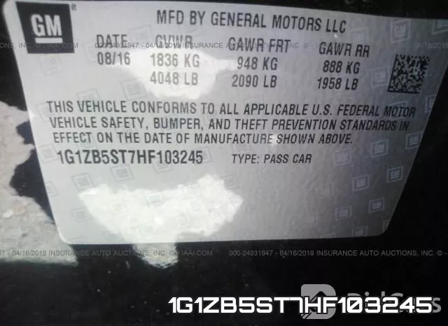 1G1ZB5ST7HF103245 фото 10