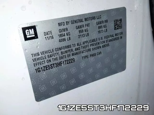 1G1ZE5ST3HF172229 фото 2