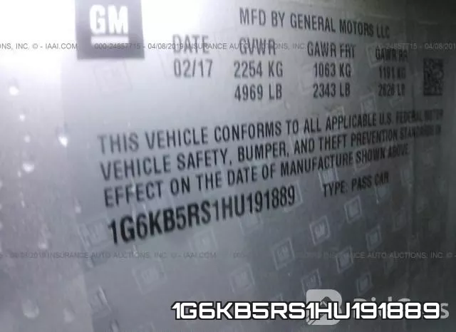 1G6KB5RS1HU191889 фото 10