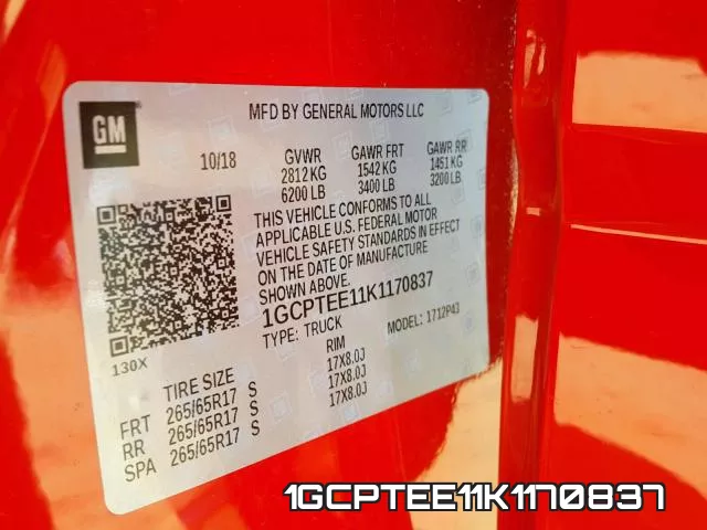 1GCPTEE11K1170837 фото 2