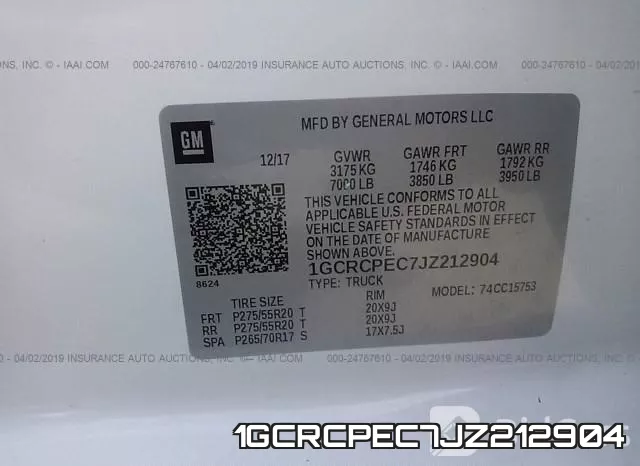 1GCRCPEC7JZ212904 фото 10