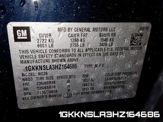 1GKKNSLA3HZ164686 фото 2
