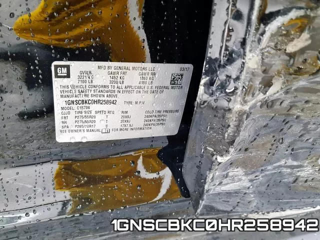 1GNSCBKC0HR258942 фото 2