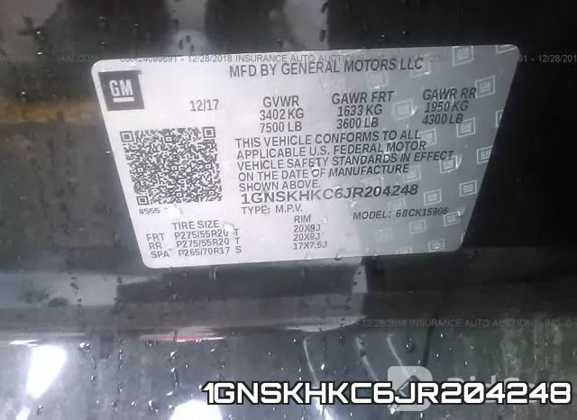 1GNSKHKC6JR204248 фото 10