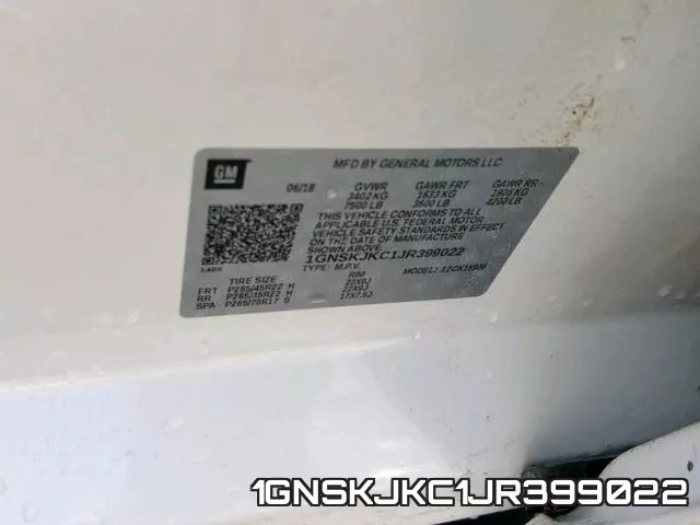 1GNSKJKC1JR399022 фото 2
