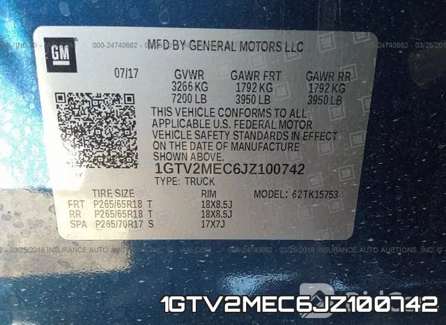 1GTV2MEC6JZ100742 фото 10