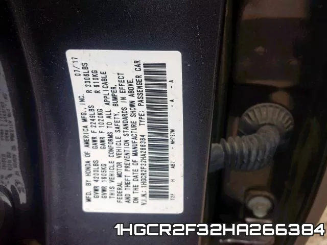 1HGCR2F32HA266384 фото 2