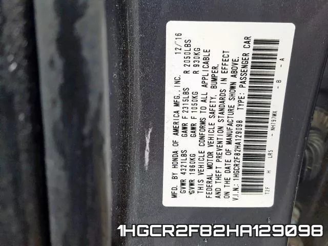 1HGCR2F82HA129098 фото 2