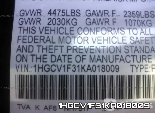 1HGCV1F31KA018009 фото 10