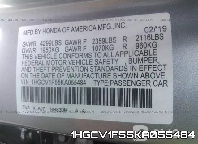 1HGCV1F55KA055484 фото 10