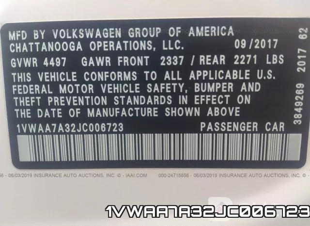 1VWAA7A32JC006723 фото 10