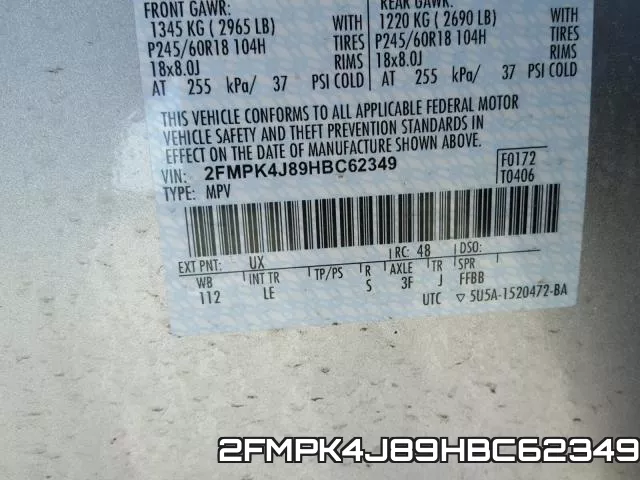 2FMPK4J89HBC62349 фото 2