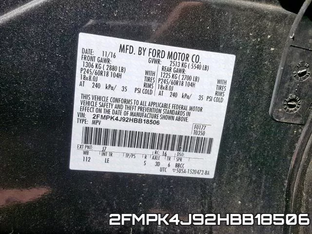 2FMPK4J92HBB18506 фото 2