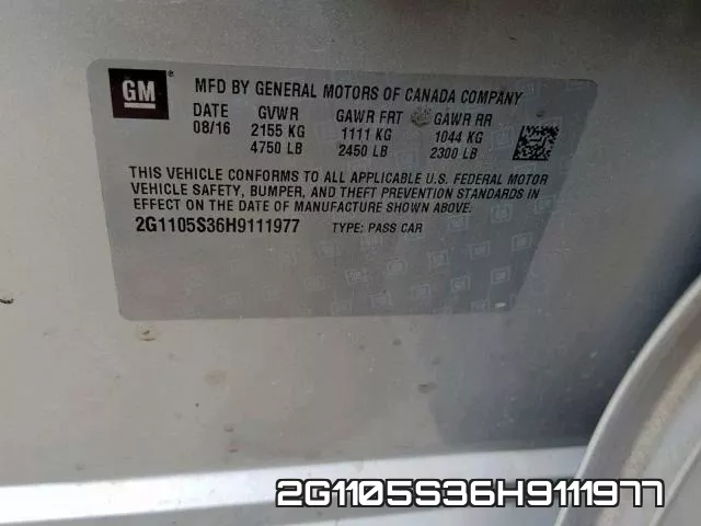 2G1105S36H9111977 фото 2