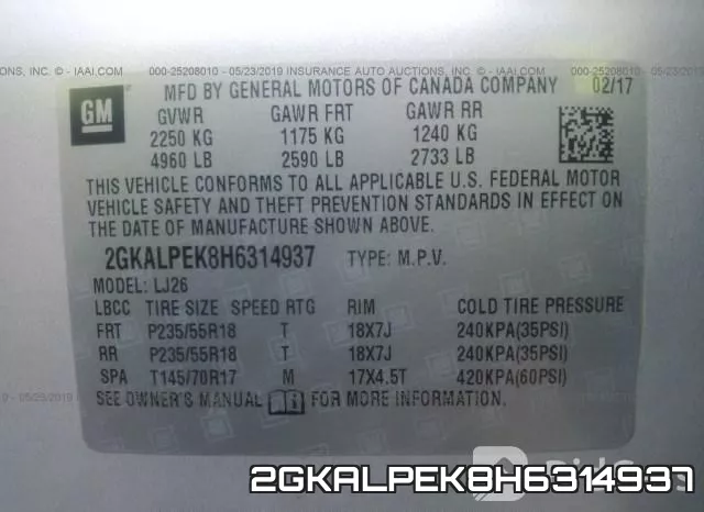 2GKALPEK8H6314937 фото 10