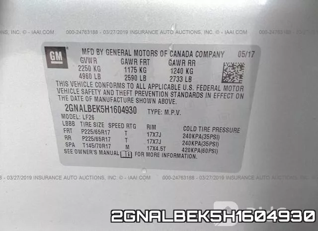 2GNALBEK5H1604930 фото 10