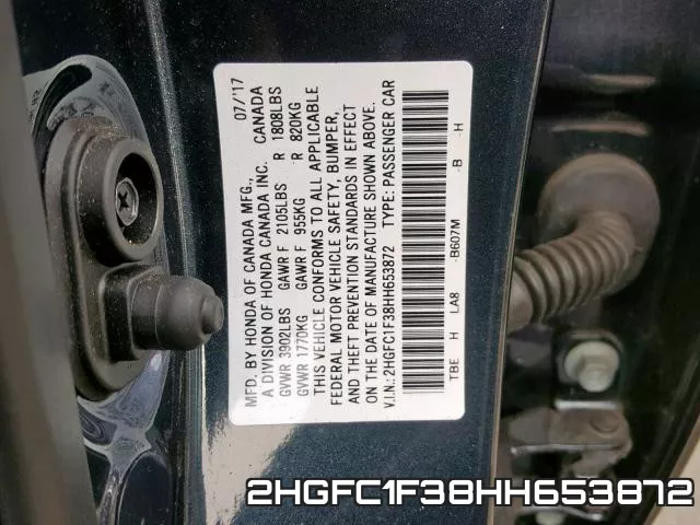 2HGFC1F38HH653872 фото 2