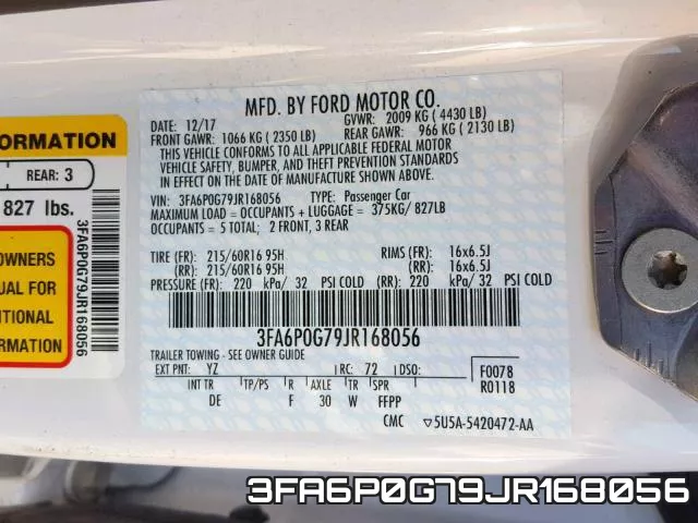 3FA6P0G79JR168056 фото 2
