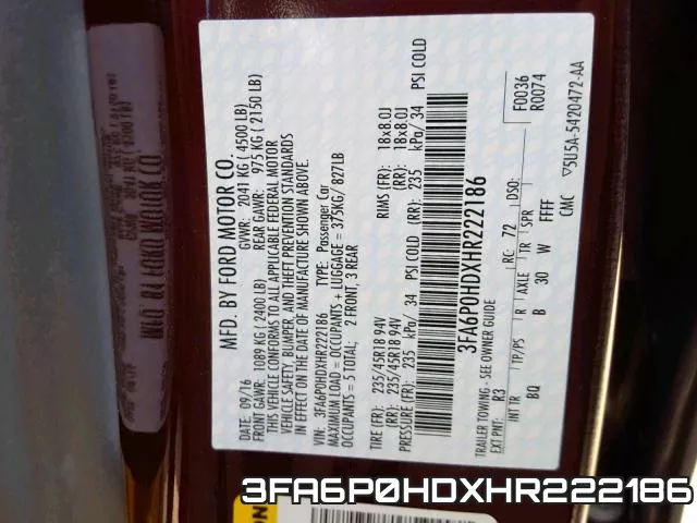 3FA6P0HDXHR222186 фото 2