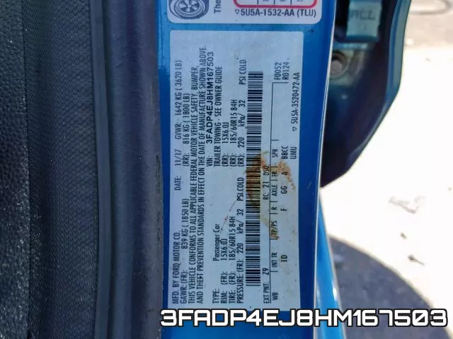 3FADP4EJ8HM167503 фото 2