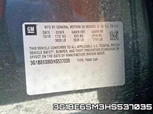3G1BE6SM3HS537035 фото 2
