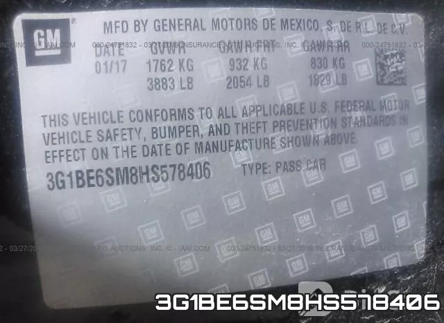 3G1BE6SM8HS578406 фото 10