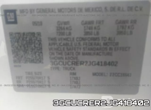 3GCUCRER2JG418402 фото 10